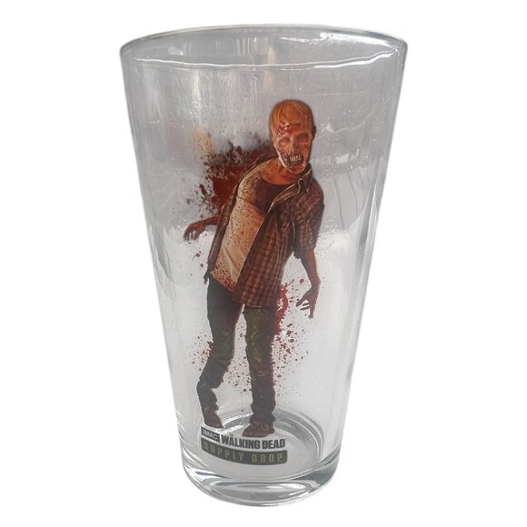 Walking Dead AMC Supply Drop Walker Pint Glass NWOT - Picture 1 of 7
